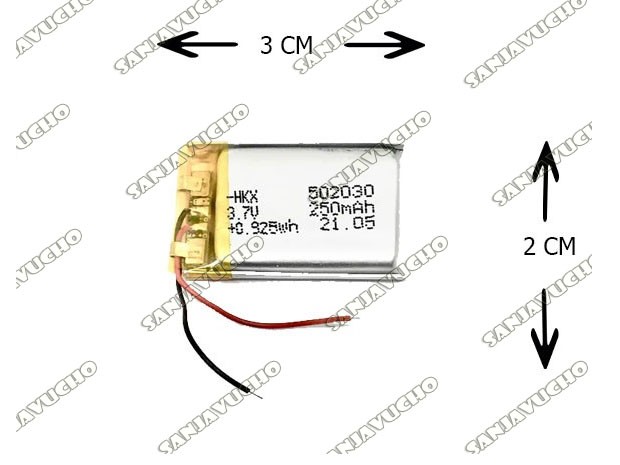 &u+ BATERIA AURICULAR DRON PARLANTE 3.7V 250MAH 502030